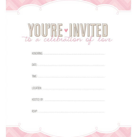 Featured image of post Downloadable Blank Bridal Shower Invitation Template