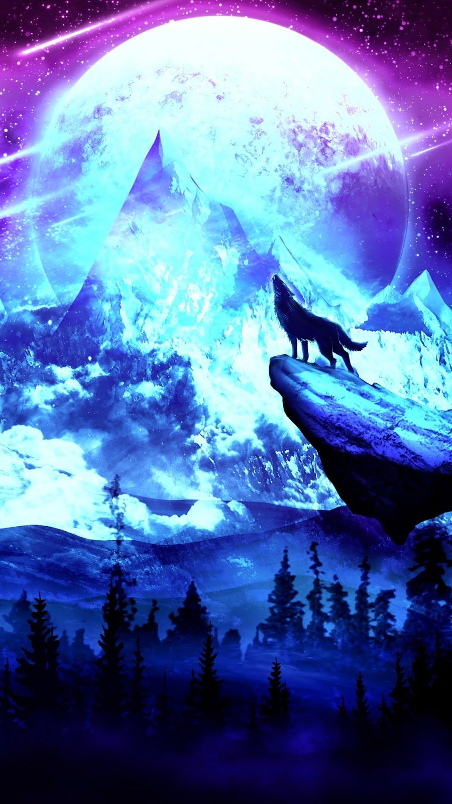 Featured image of post Moonlight Galaxy Mystical Wolves Wallpaper